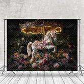 Lofaris Firefly Twinkling Carousel Floral Fine Art Backdrop